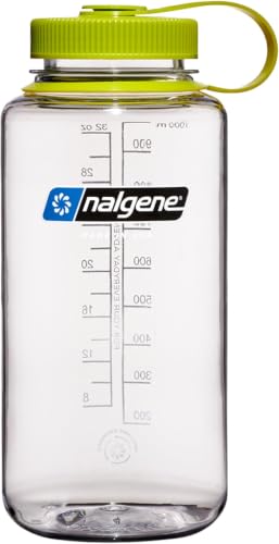 Nalgene 32 oz Wide Mouth Water Bottle | BPA-Free, Durable & Leak Proof, Lightweight Bottle for Hiking & Gym, Work & Travel - color: Clear, size: 32 Ounces (Pack of 6)