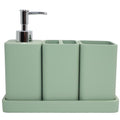 YMXYJM Bathroom Accessories Set, 4 Pcs Bathroom Accessory Set, Soap Dispenser, Toothbrush Holder, Qtip Holder Set, Bathroom Sets Complete, Bathroom Sink Set for Modern Home Decor,Green - style: Green