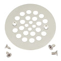 Artiwell 4-1/4“ Shower Strainer Drain Trim Set, Screw-in Shower Strainer Drain Cover, Plastic-Oddities Style Replacement Strainer Grid,Machine & Self-Tapping Screws Included (Brushed Nickel) - color: Brushed Nickel