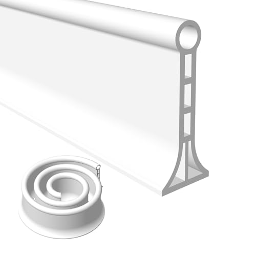 3.15" High- Shower Threshold Water Dam,New Shower Dam - Collapsible Shower Water Dam,Shower Splash Guard Water Dam Barrier for Wet and Dry Separation (43" White) - style: 43" White