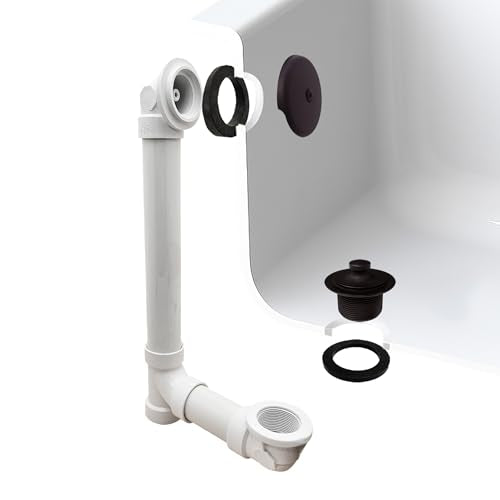 Westbrass Pull & Drain Sch. 40 PVC Bath Waste with One-Hole Top Elbow, Oil Rubbed Bronze, D49721-12 - color: Oil Rubbed Bronze, size: 1 Pack