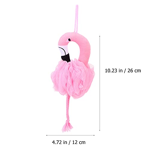 Beaupretty Flamingo Bath Balls for Kids 3-Pack Cartoon Bath Flowers Soft Shower Sponges Gentle Skin Massage Home Tool 10.23X4.72X3.54In