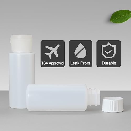 2oz 8-Pieces TSA Approved Translucent Squeeze Bottles with Flip Cap & Extra Screw Caps, Leak Proof, FDA Compliant. Safe for Premium Costmetic, Shampoo, Conditioner DIY projects and Camping. - style: LDPE Flip Cap