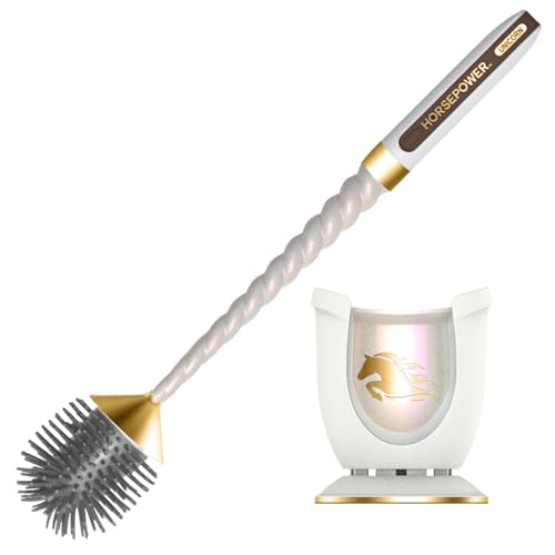 Horsepower Unicorn Gold Edition Electric Toilet Brush – Extra-Long Run Time Motorized Power, 360° Flexible Silicone Bristles, Rechargeable for Effortless Deep Cleaning - color: Unicorn Gold
