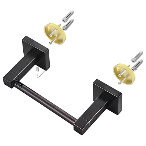 Ruacq Toilet Paper Holder Oil Rubbed Bronze-Toilet Paper Holder Wall Mount Double Post Pivoting Square-Toilet Tissue Roll Holder Rustproof Stainless Steel - color: Oil Rubbed Bronze, size: Square