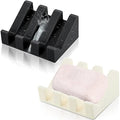 Cunhill 2 Pieces Silicone Soap Dish Self Draining Soap Dish Shower Waterfall Bar Soap Holder Tray with Drain Soap Saver for Kitchen Bathroom Accessories (Black,Cream White) - color: Black, Cream White