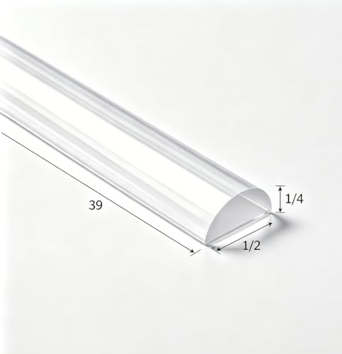 39" Clear Acrylic Shower Threshold 1/2" X 1/4" (WxL), Clear Shower Dam | Peel and Stick,Half Round,Transparent Shower Splash Guard - size: 1/2 X1/4"
