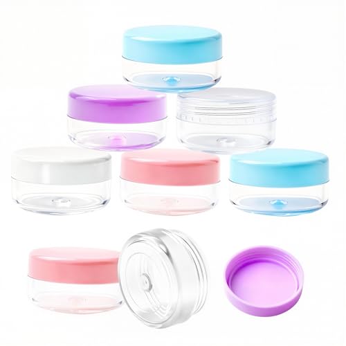25-Pack 5g Small Travel Containers - Multi-Color Cosmetic Sample Jars with Lids - Leak-proof & Refillable Travel Cosmetic Containers for Skincare, Glitter, Lotion, Face Cream & Lip Balm