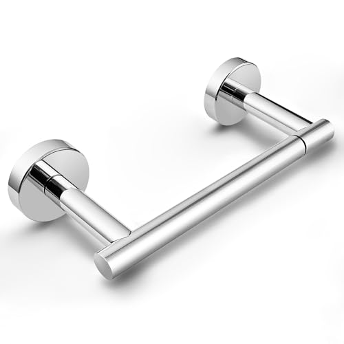 POKIM Polished Chrome Toilet Paper Holder, Stainless Steel Double Post Pivoting Wall Mount Holder, Fits Mega Large/Jumbo Rolls, Commercial Bathroom Tissue Dispenser for Home & Commercial Use - color: Polished Chrome, size: Classic
