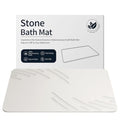 ZIKIBL Stone Bath Mat Diatomaceous Earth Shower Mat Super Absorbent Non-Slip Diatomite Stone Bath Mats for Bathroom Floor Quick-Drying Natural Easy to Clean（24 * 16''） - color: White-feather