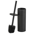 Matte Black Toilet Brush and Holder Set - Stainless Steel Toilet Bowl Scrubber with Replaceable Head & Splash Guard - color: Matte Black