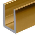 Brixwell SDCD38BGA-CCP4 Brite Gold Anodized 3/8" Fixed Panel Shower Door Deep U-Channel - 4 inch Sample - color: Brite Gold, size: 4 Inch - Sample