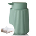 YAUKPH Striped Foaming Hand Soap Dispenser with Leak-Proof Pump for Bathroom and Kitchen Countertop 11oz Sage Green - color: Sage Green, size: Foaming Dispenser