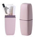 Travel Toothbrush Cup Case,Toothbrush Holder with Cover Travel Toothbrush Containers Portable Toothpaste Storage Toothbrush Case and Carrier for Camping School Business Trip Bathroom (Pink) - color: Pink