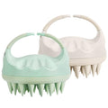 HEETA Scalp Massager Hair Growth with Soft Silicone Bristles to Remove Dandruff and Relieve Itching, Shampoo Brush for Hair Care & Relax Scalp, Scalp Scrubber for Wet Dry Hair (Green & Beige) - color: Beige & Green