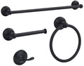 4 Pieces Matte Black Bathroom Hardware Set,Wall Mounted 23.6 inch Towel Bar Set Matte Black,Towel Rack Set,Toilet Paper Holder,Matte Black Bathroom Accessories Set, YM0254-B - color: Matte Black