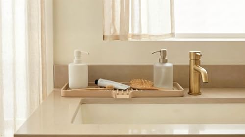 Silicone Soap Dish Tray and Sponge Holder with Drain Chute | Bathroom and Kitchen Sink Organizer Caddy (Pistachio, 12"x4", 7.4 Ounces) - color: Pistachio, size: (LG) 12"x4"