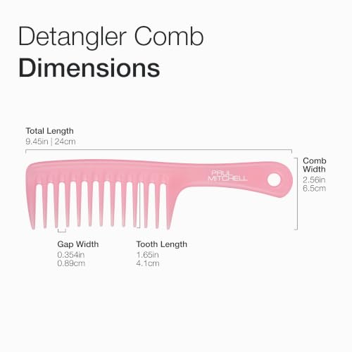 Paul Mitchell Detangler Comb, Wide Tooth Comb Detangles Wet or Dry Hair - color: Guava Pink- 9.62 in.Length (Pack of 1)