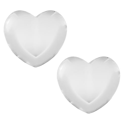 Dnyta 2Pcs Stainless Steel Decorative Tray, Decor Jewelry Dish, Bathroom Decor Makeup Serving Trays for Dresser, Cosmetics Home Decor for Keys Watch Wallet Trinket- Small (Heart shape, Silver) - style: Heart-shaped silver style (2pcs)