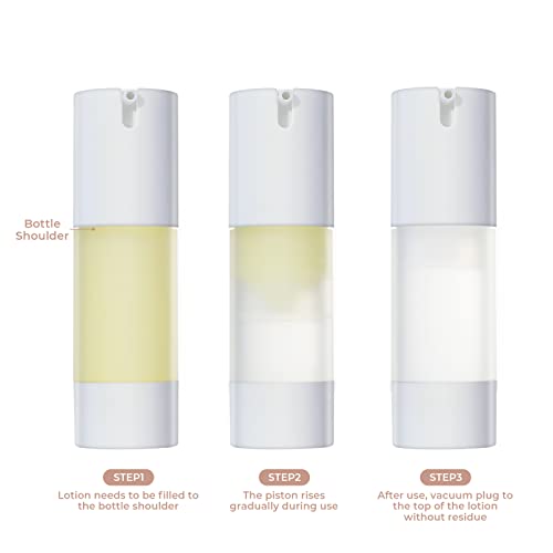 LONGWAY 1 Oz (30ML) Empty Refillable Airless Pump Bottle,Travel Foundation Containers,Airless Cosmetic Pump Bottle for Hand Sanitizer, Toner,Gel,Hair Oil, Lotion and Face Cream (Pack of 6, Frosted) - size: 30 ml