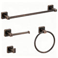 Bathroom Hardware Set 4 Pieces,Stainless Steel Oil Rubbed Bronze Towel Bar Set, Includes 24In Towel Bar, Towel Ring, Robe Towel Hooks,Toilet Paper Holder, Bathroom Towel Rack Set - color: Oil Rubbed Bronze, size: 24Inch
