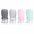 2 oz Travel Bottles, Leakproof Silicone Squeeze Bottle Mini Travel Size Container for Toiletries Lotion Shampoo and Conditioner Liquid Salad Dressing to go Condiment, TSA Approved, 4 Pack - color: Black, Grey, Pink, Green, size: 2 oz