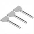 Toothpaste Tube Squeezer Set, Silver Half-Moon Roller Key for Small Paste Tubes, Manual Turn Handle for Bathroom Vanity Travel Kit, 3 Pieces - color: Silver
