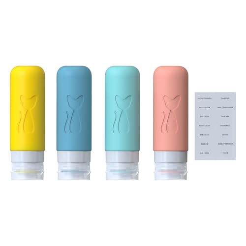 Zafit TSA Approved 3oz Leakproof Travel Bottles for Toiletries, Refillable Containers for Shampoo Conditioner Lotion Body Wash(Multicolored B) - color: Multicolored B