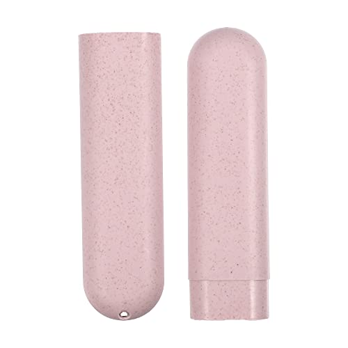 VOCOSTE 2pcs, Traveling Toothbrush Holders Case, PP Toothbrush Case for Travel Business, Beige, Pink, 8.07''x1.22''x0.83''