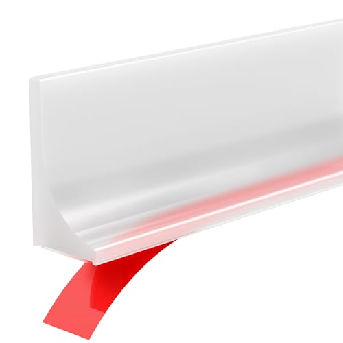 98" Shower Threshold Water Dam Silicone Shower Water Guard Collapsible Shower Door Bottom Seal Shower Splash Guard for Wet and Dry Separation - color: Transparent, style: 98 inch