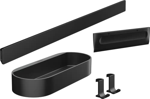 Hansgrohe WallStoris Shower Bundle, Bathroom Storage, Accessories Set, no Drilling, Matt Black, 27967670 - color: Matt Black, style: Set / Shower