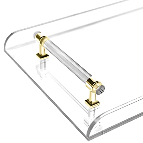 Clear Bathtub Caddy Tray, 31" Acrylic Bathtub Shower Table with Metal Handles, Luxury Bathroom Accessories