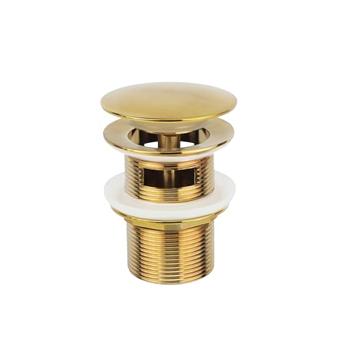 Brushed Gold Freestanding Bathtub Drain Stopper, Compatible with Freestanding Bathtub Drain Rough-in Kit - color: Brushed Gold