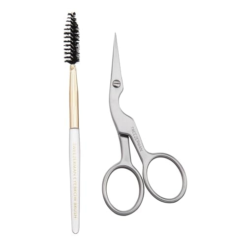 Tweezerman Eyebrow Shaping Scissors & Brush Stainless Steel - color: Stainless Steel