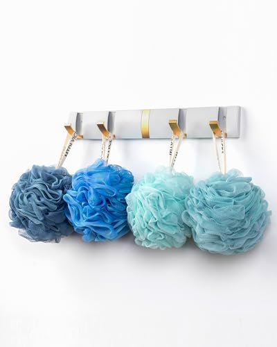MTDLYICE Loofah Sponge, XXL Large Loofah 100g 4 Pack, Bath Sponge Soft Mesh Shower Loofah for Men, Body Scrub, Shower Pouf Bath Accessories, for Body Wash, Soap (Blue) - style: Blue Green