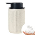 BosilunLife Foam Hand Soap Dispenser - Ceramic Foaming Soap Dispenser for Bathroom 12oz Refillable Liquid Lotion Soap Dispenser with Rust-Proof Foaming Pump for Countertop - color: Beige Foam Pump