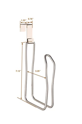 SunnyPoint Over The Tank Toilet Tissue Paper Roll Holder Dispenser and Reserve for Bathroom Storage and Organization - Metal, Hanging, Holds 1 Roll (Satin Nickel) - color: Satin Nickel