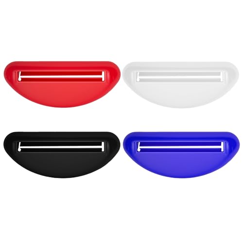5 Pcs Tube Squeezers Set, Toothpaste Tube Squeezer Tool, Tubes Squeezer Roller Tool for Bathroom, Home Use, Red Black White Blue - color: Red/Black/White/Blue