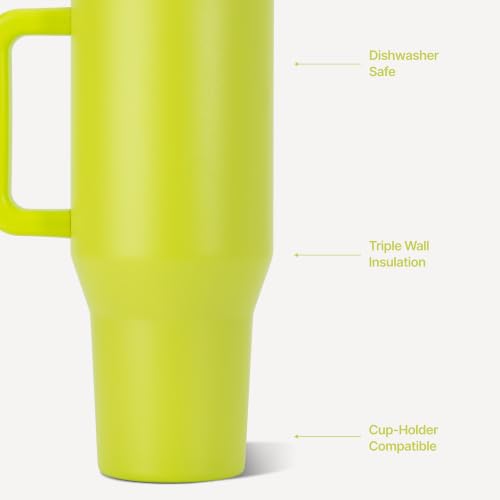 HydroJug Traveler 40oz, Insulated Tumbler with Handle & Straw, Lemon Lime - color: Lemon Lime, size: 40 Ounces