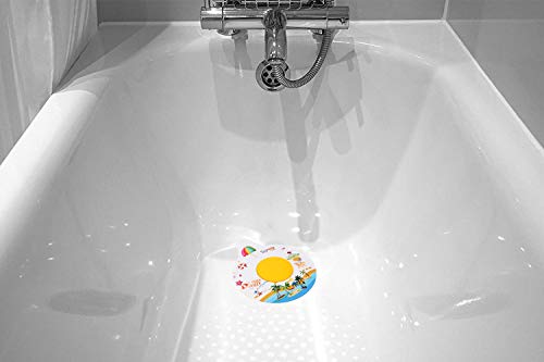 Bathtub Drain Stopper, Silicone Tub Stopper Plug, Universal Bath Drain Cover, Beautiful Coral Reef Illustration, Kids Tots Babies Gift (White) - color: White