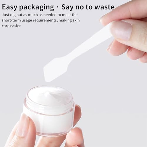 12 Pcs 15ml/0.5oz Small Travel Containers, 4 Pcs Makeup Spatula, Clear Plastic Cosmetic Jar Refillable Roun for Lotion Cream Products Sample Bottles, Plastic with Screw on Lid Container (blue) - color: blue