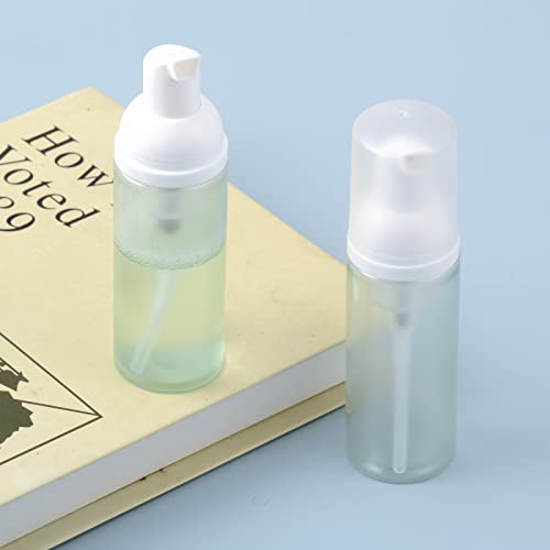 Travel Foam Pump Bottle - 2oz Small Size Foaming Hand Soap Dispenser - Mini Portable Mousse Lash Shampoo Kit Container for Hair - Empty Leak Proof Plastic White&Green Foamer 3Pack - color: White and Green
