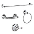 BGL Bathroom Hardware Set, Chrome Adjustable Expandable Towel Bar 4-Piece Bathroom Accessory Set Wall Mounted Robe Hook Toilet Paper Holder Towel Ring Towel Bar - color: Chrome