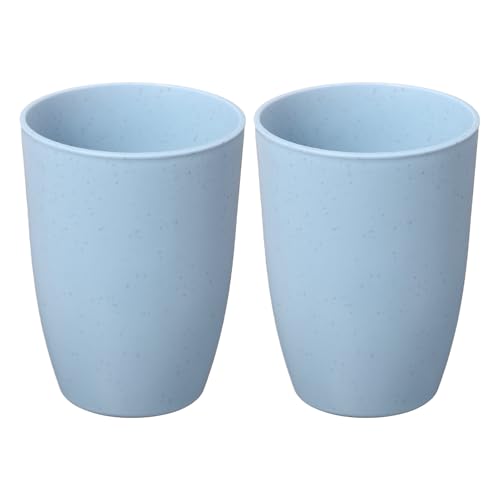 uxcell 2 Pcs Simple Toothbrush Cup, 3 x 3 x 4.1 Inch Bathroom Tumbler Reusable Plastic Cup Set for Storing Toothpaste Toothbrushes Combs Water Beverages, Light Blue - color: Light Blue