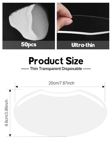 EBANKU Eye Shield Shower Visors Waterproof Eye Patch for Showering 50 PCS | Face Shields, Eyebrow Eyelash Protector for Shower Makeup, eye shield after cataract surgery, Disposable, Plastic, Clear - style: 50 Count