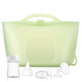 Silicone Travel Bottle Sterilizer Bags | 2000ml Microwave Steam Sterilizer Bags for Baby Bottles, Breast Pump & Pacifiers, Reusable Steam Sterilizing Bags for Travel and Home Use（Clear Green） - color: Clear Green