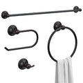 Formosa Design Hardware Classic 4-Piece Bathroom Accessories Set, 24-inch Towel Bar, Toilet Paper Holder, Towel Ring, and Robe Hook, Durable Zinc Alloy & Stainless Steel, (Oil Rubbed Bronze Finish) - color: Oil Rubbed Bronze