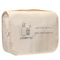 FINPAC Toiletry Bag, Large Capacity Hanging Makeup Bag with Waterproof PVC Compartment, Travel Cosmetic Organizer for Women, Makeup Lovers, Cruise, Gym, and Family Trips, Beige - color: Beige