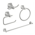 Brushed Brushed Nickel Bathroom Hardware Set 4 Piece Brushed Nickel Bathroom Accessories Set, 23.6 inch Bath Towel Bar Set | Towel Hook | Toilet Paper Holder | Hand Towel Holder - color: Brushed Nickel
