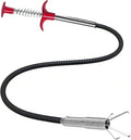 33" Drain Snake, Flexible Grabber Claw for Sink Shower Bathtub, Tight Space Drain Hair Removal Tool - color: 33inch